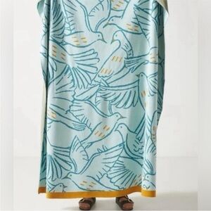 Anthropologie Vanessa dove cotton throw blanket